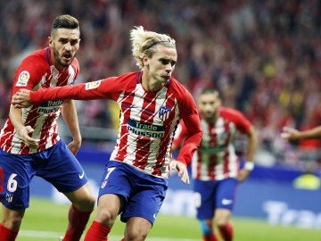 Griezmann celebra su gol con el Atlético de Madrid