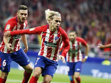 Griezmann celebra su gol con el Atlético de Madrid Griezmann celebra su gol con el Atlético de Madrid