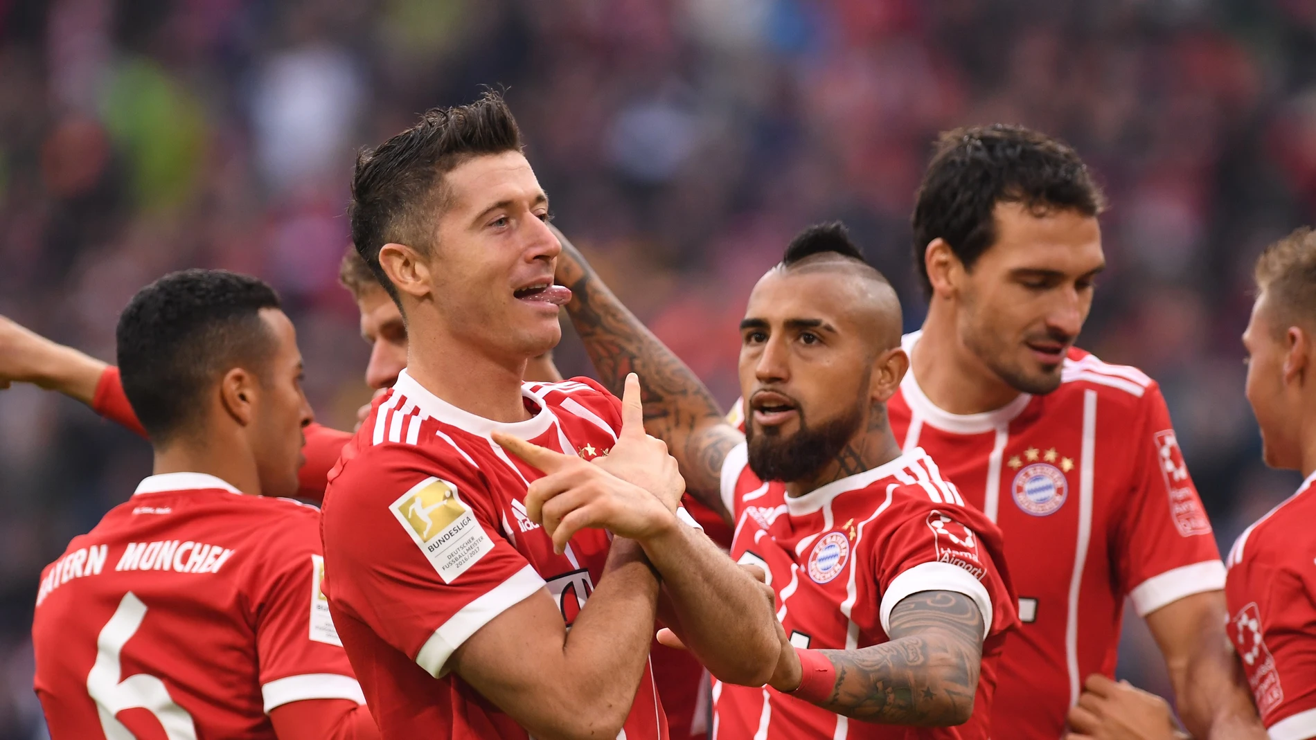 Lewandowski celebra uno de sus goles con el Bayern de Múnich Lewandowski celebra uno de sus goles con el Bayern de Múnich