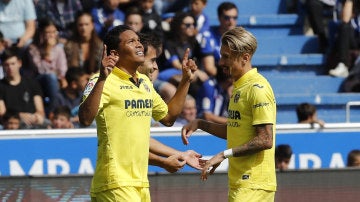 Bacca celebra un gol con el Villarreal