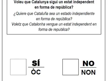 Papeleta del referéndum 1-O Papeleta del referéndum 1-O