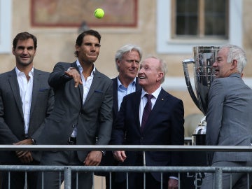 Federer, Nadal, Borg, Rod Laver y John McEnroe, en la presentación de la Laver Cup