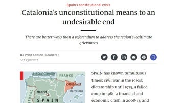 Editorial de 'The Economist' sobre la situación en Cataluña