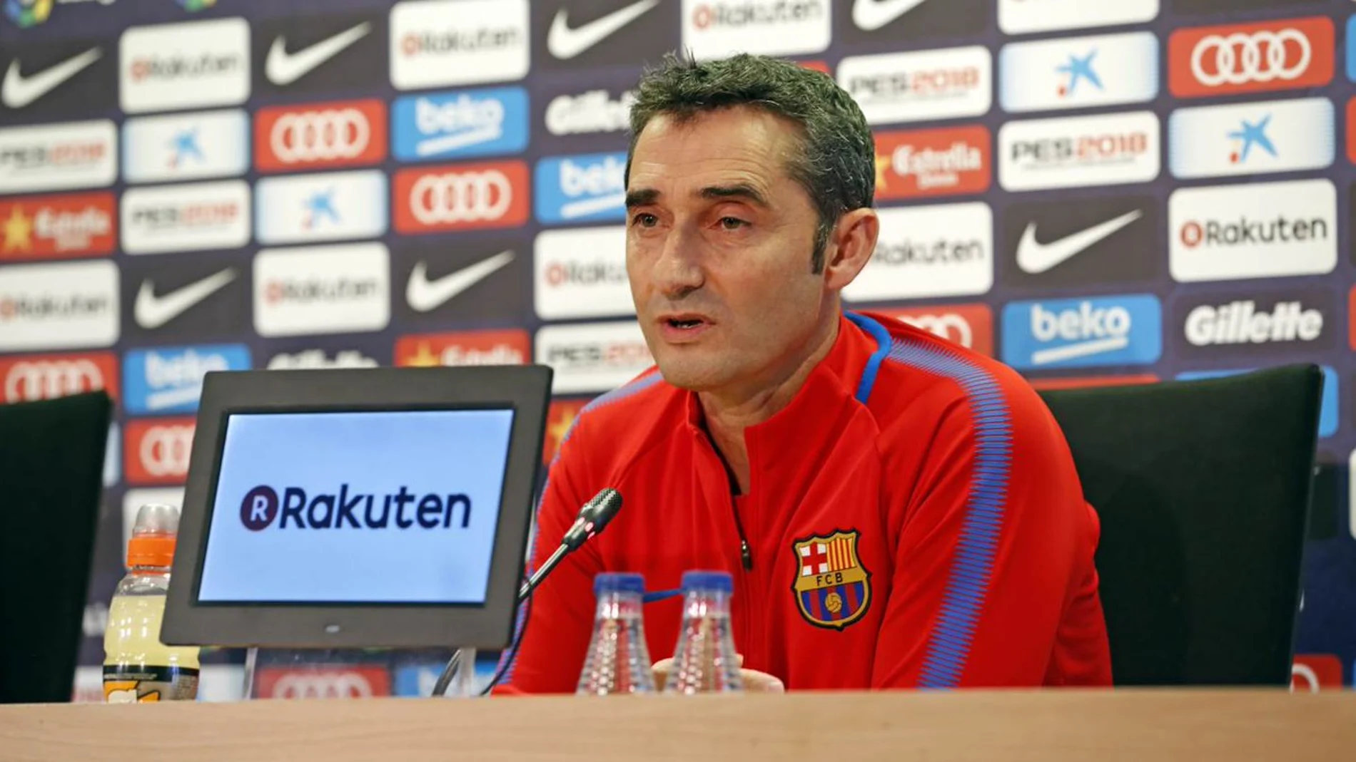 Ernesto Valverde, durante la rueda de prensa Ernesto Valverde, durante la rueda de prensa