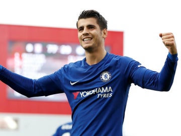 Álvaro Morata celebra un gol