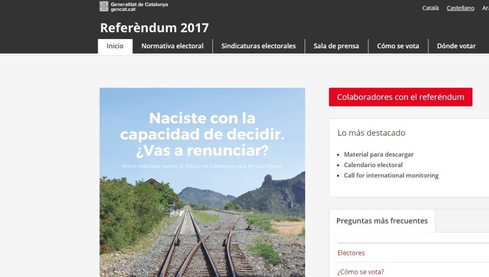 Página de información de la Generalitat