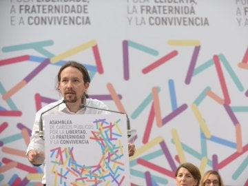 Pablo Iglesias en un acto en Zaragoza
