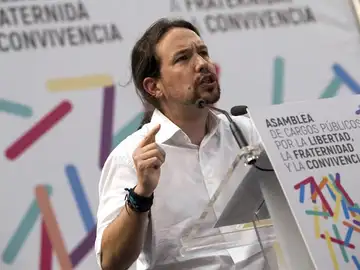 Pablo Iglesias, durante el acto celebrado en Zaragoza Pablo Iglesias, durante el acto celebrado en Zaragoza