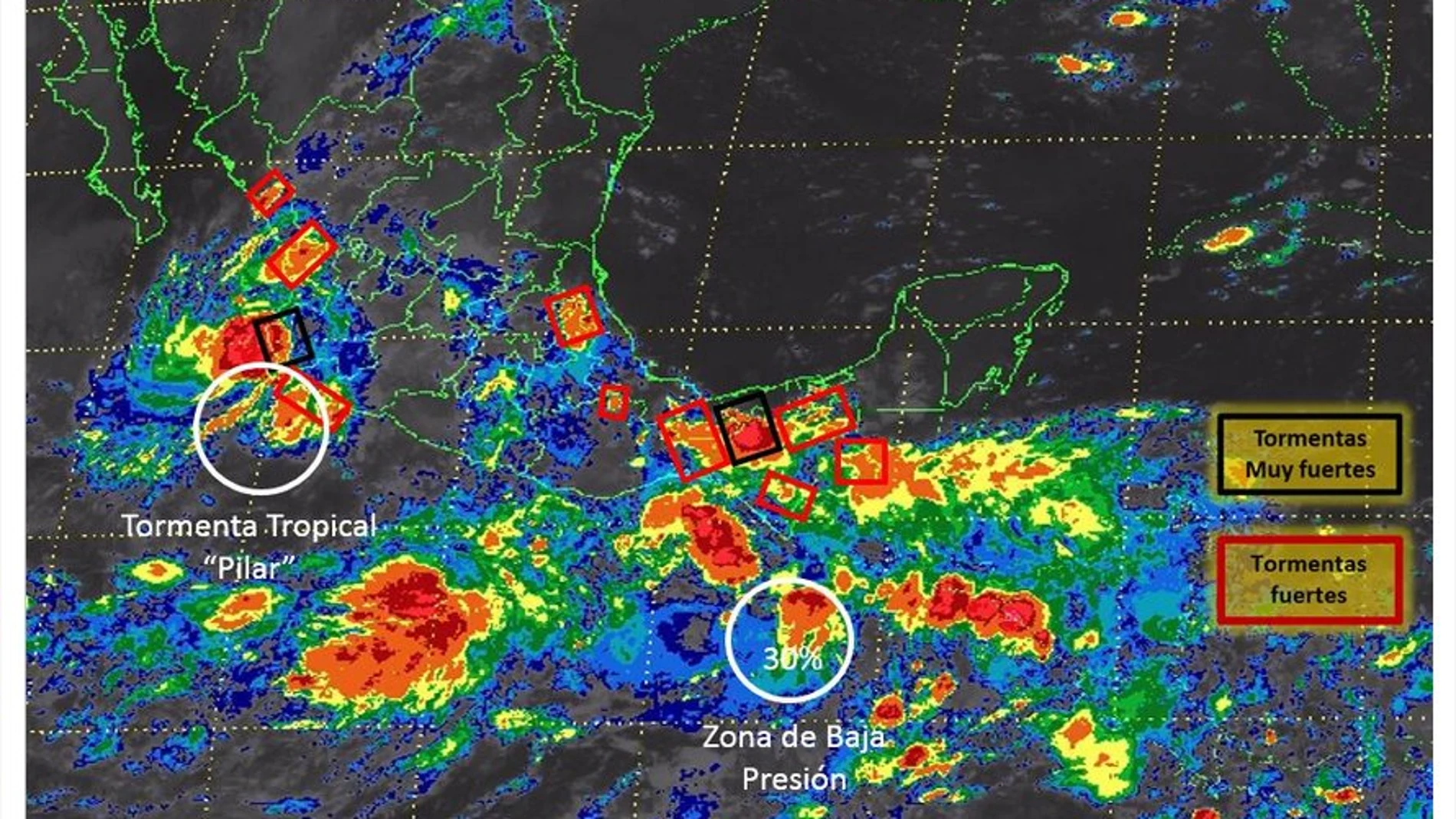 La tormenta Pilar se acerca a México La tormenta Pilar se acerca a México