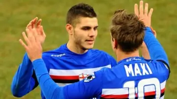 Icardi y Maxi López, juntos en la Sampdoria Icardi y Maxi López, juntos en la Sampdoria