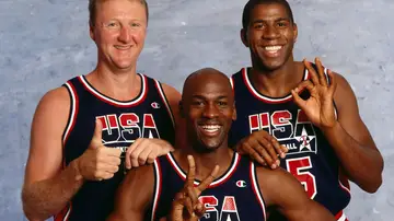 Larry Bird, Michael Jordan y Magic Johnson, los tres pilares del Dream Team Larry Bird, Michael Jordan y Magic Johnson, los tres pilares del Dream Team