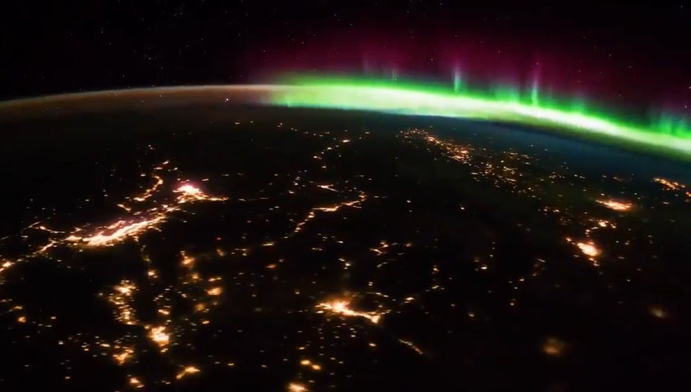 La aurora boreal sobre Canadá