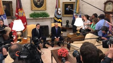 Rajoy reunido con Trump en el despacho Oval