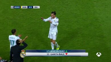 Bale se retira tocado ante el Dortmund a cinco minutos del final 