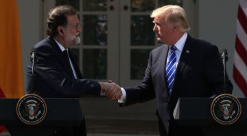 Mariano Rajoy y Donald Trump en rueda de prensa en Washington