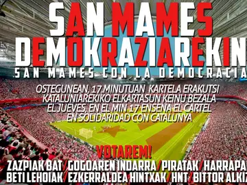 Peñas del Athletic promueven papeletas en apoyo a Cataluña Peñas del Athletic promueven papeletas en apoyo a Cataluña