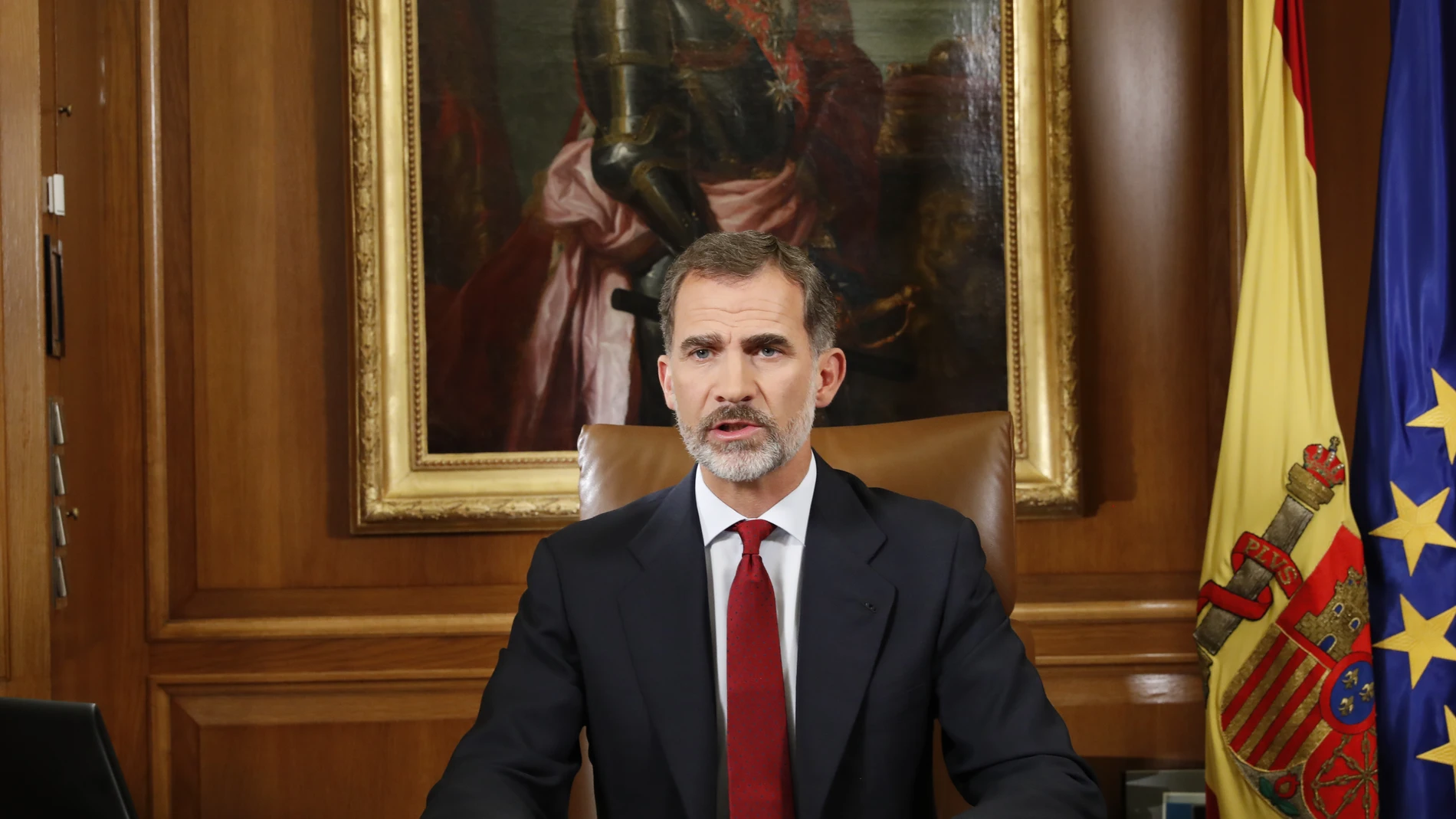 El Rey Felipe VI en su discurso ante la situación en Cataluña El Rey Felipe VI en su discurso ante la situación en Cataluña