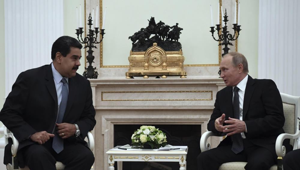 El presidente venezolano, Nicolás Maduro, durante su reunión en el Kremlin de Moscú (Rusia)