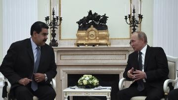 El presidente venezolano, Nicolás Maduro, durante su reunión en el Kremlin de Moscú (Rusia)