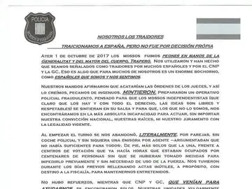 Carta de los Mossos Carta de los Mossos