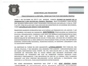 Carta de los Mossos Carta de los Mossos