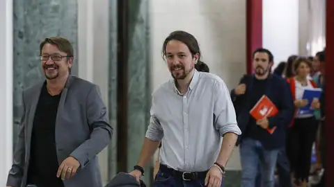Pablo Iglesias, Xavi Doménech y Alberto Garzón Pablo Iglesias, Xavi Doménech y Alberto Garzón