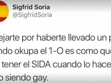 Tuit de Sigfrid Soria, exdiputado del PP
