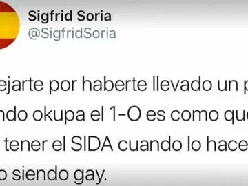 Tuit de Sigfrid Soria, exdiputado del PP Tuit de Sigfrid Soria, exdiputado del PP