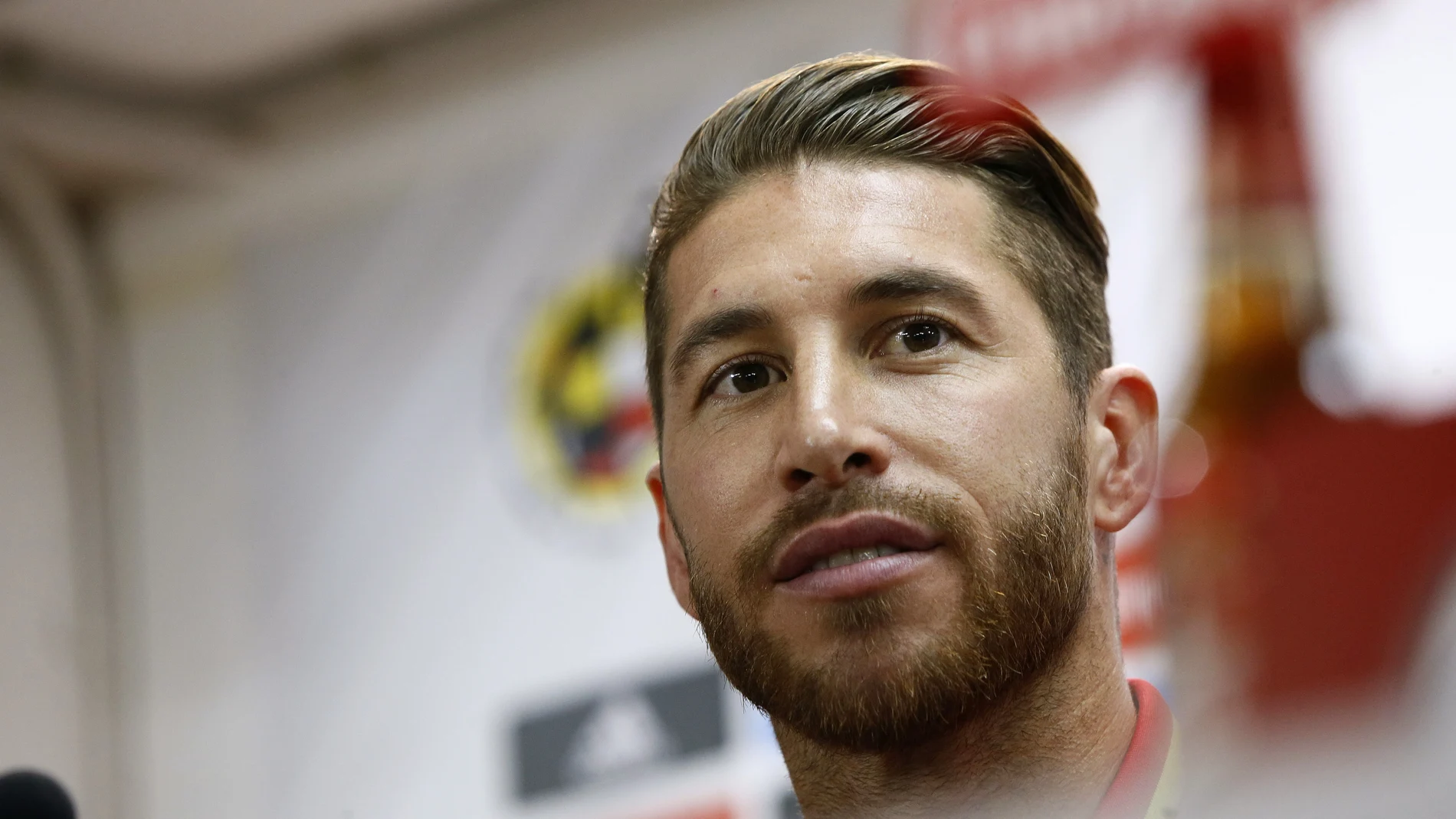 Sergio Ramos, durante la comparecencia ante los medios Sergio Ramos, durante la comparecencia ante los medios