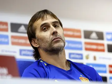 Lopetegui, durante su comparecencia Lopetegui, durante su comparecencia