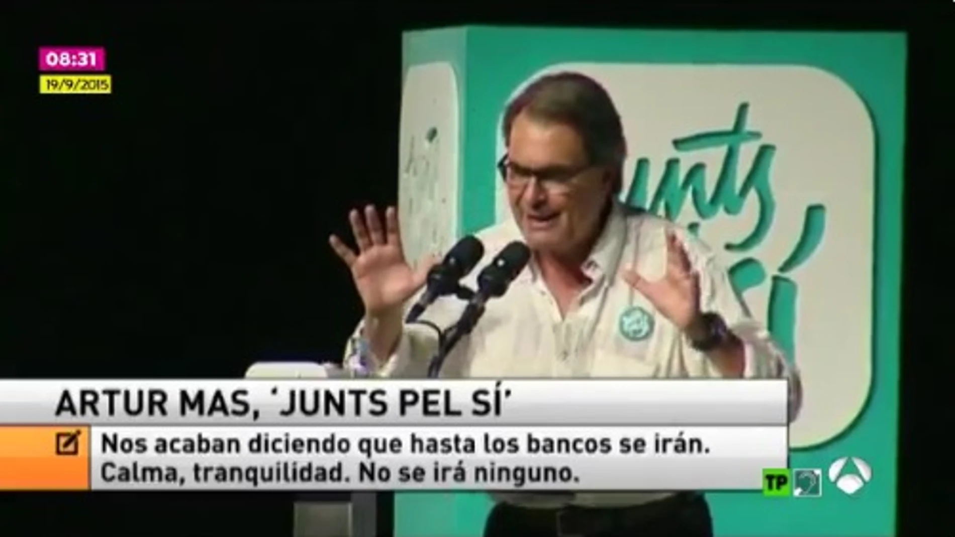Artur Mas en un acto de Junts pel Sí en 2015 Artur Mas en un acto de Junts pel Sí en 2015