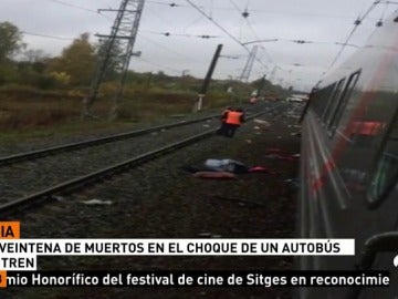 Al menos 19 muertos al ser arrollado un autobús por un tren en Rusia