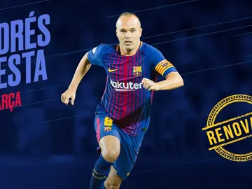 Iniesta renueva con el Barcelona Iniesta renueva con el Barcelona