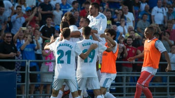 El Real Madrid celebra una victoria