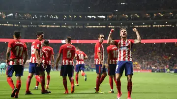 El Atlético celebra un gol El Atlético celebra un gol
