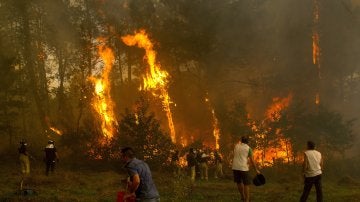 Fuego en la zona de Zamanes, Vigo