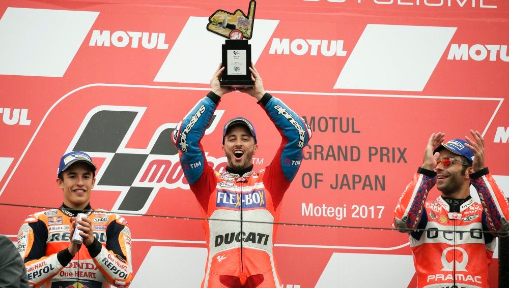 Dovizioso se impuso en el GP de Japón, por delante de Marc Márquez y de Danilo Petrucci.