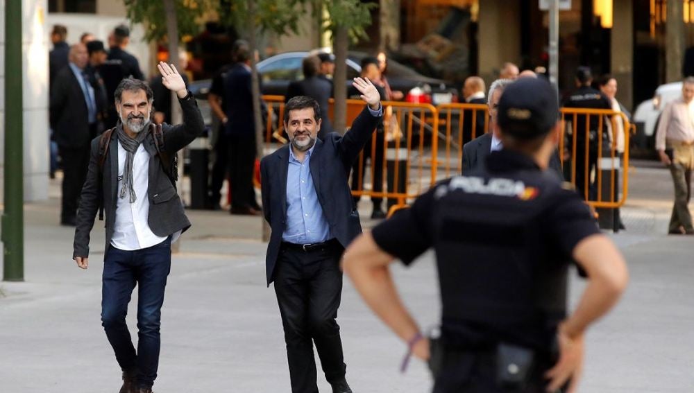 Jordi Cuixart y Jordi Sánchez, líderes de Òmnium y ANC