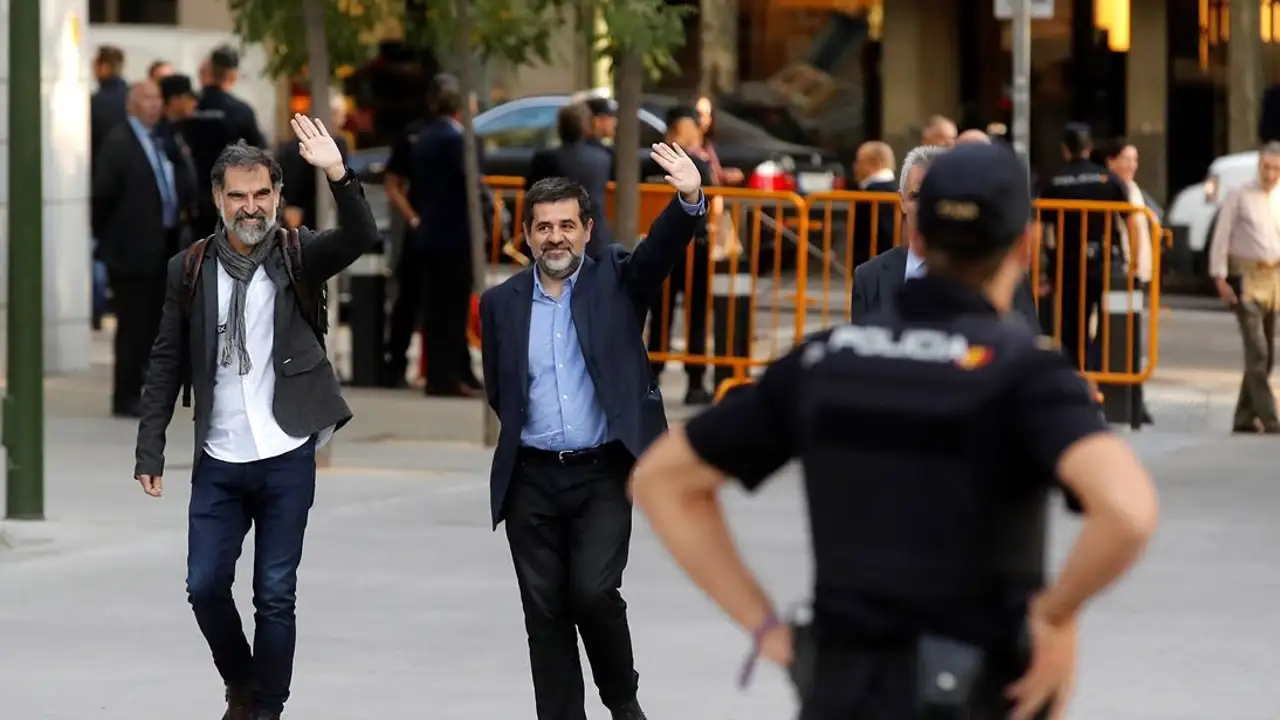 Jordi Cuixart y Jordi Sánchez, líderes de Òmnium y ANC
