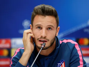 Saúl, durante la rueda de prensa Saúl, durante la rueda de prensa