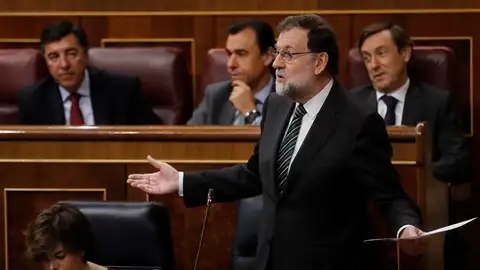 El presidente del Gobierno, Mariano Rajoy, durante la sesión de control al Gobierno en el Congreso El presidente del Gobierno, Mariano Rajoy, durante la sesión de control al Gobierno en el Congreso