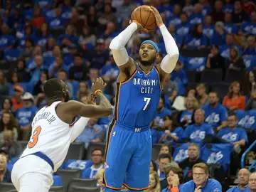 Carmelo Anthony, en su debut con los Thunder Carmelo Anthony, en su debut con los Thunder