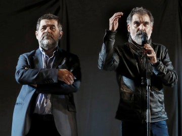 El expresidente de la Asamblea Nacional Catalana, Jordi Sánchez  y el presidente de Omnium Cultural, Jordi Cuixart