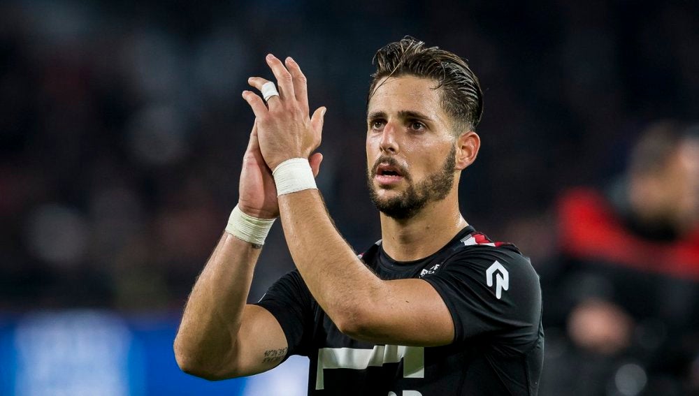 Fran Sol, durante un partido con el Willem II