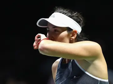 Muguruza, durante su partido contra Venus Williams Muguruza, durante su partido contra Venus Williams