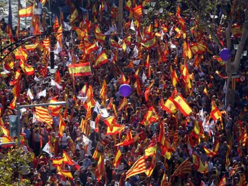 Manifestación antiindependentista en Barcelona Manifestación antiindependentista en Barcelona