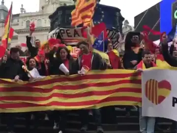 Manifestación contra la independencia de Cataluña en Barcelona Manifestación contra la independencia de Cataluña en Barcelona