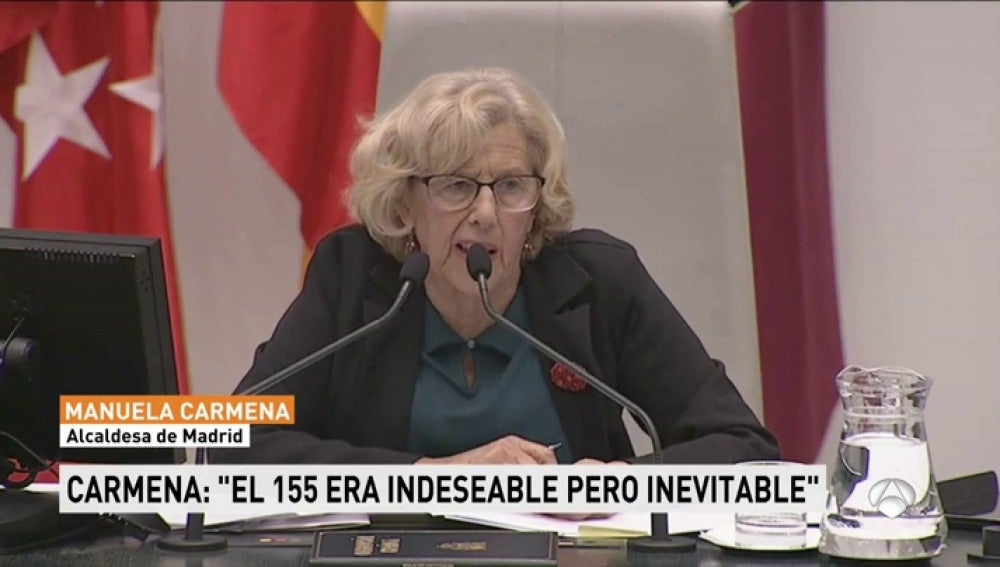 Manuela Carmena asegura que la aplicación del artículo 155 era "inevitable e indeseable"