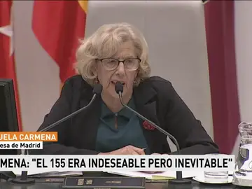 Manuela Carmena asegura que la aplicación del artículo 155 era "inevitable e indeseable" Manuela Carmena asegura que la aplicación del artículo 155 era "inevitable e indeseable"