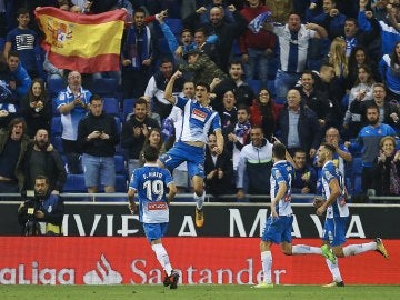 Gerard Moreno celebra su gol contra el Betis